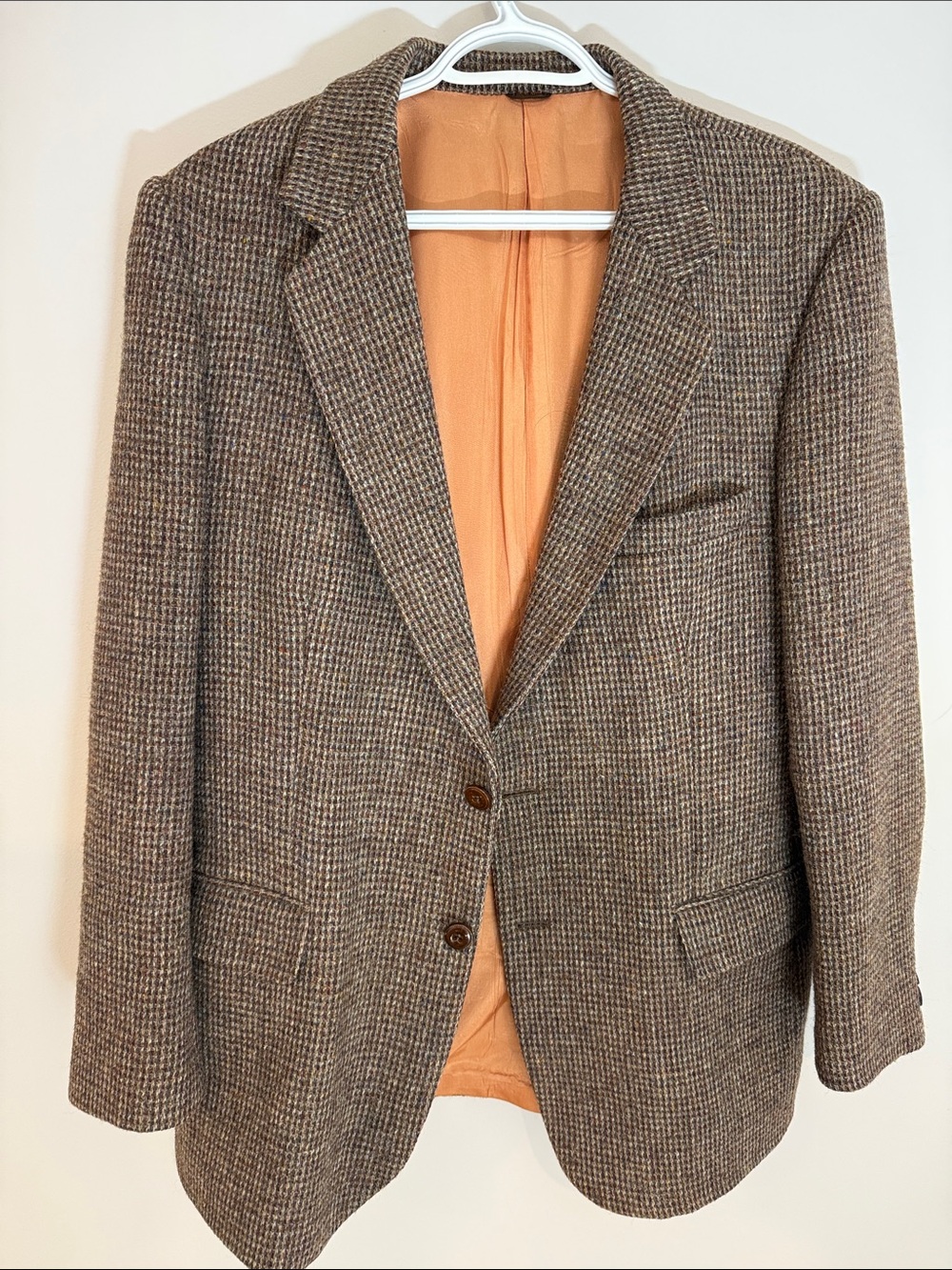 Harris Tweed Brown Houndstooth Sport Coat - Tailored Wool-Blend Blazer